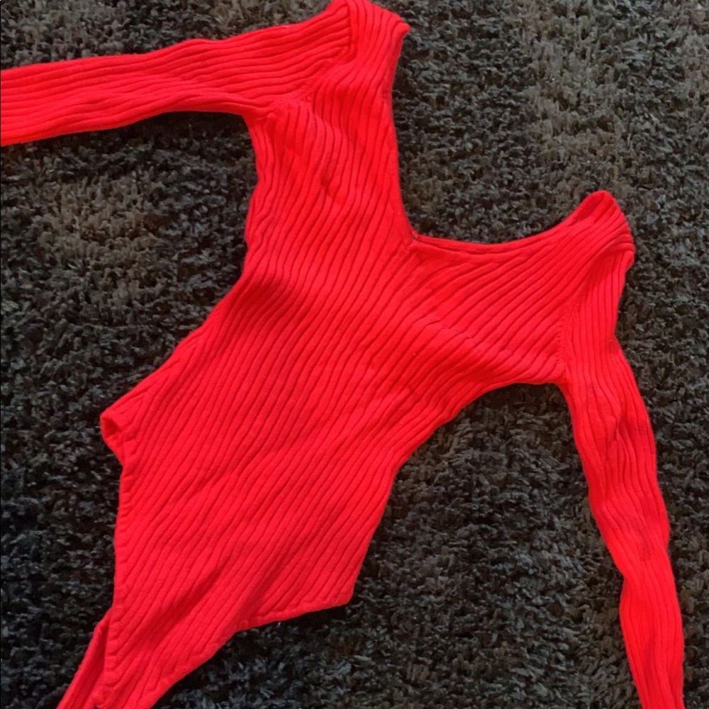 Long sleeve off the should bodysuit